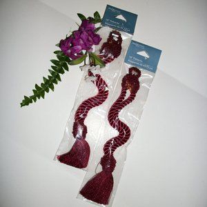 2 MAINSTAYS Curtain Tie Backs NIP Burgundy